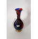 ♥ VASO IN VETRO DI MURANO BULLICANTE FOGLIA ORO BLU ROSSO BOLLE FUGA DESIGN