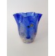 ♥ VASO IN VETRO DI MURANO FAZZOLETTO DESIGN CARLO NASON CON MURRINE BLU VINTAGE