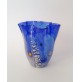 ♥ VASO IN VETRO DI MURANO FAZZOLETTO DESIGN CARLO NASON CON MURRINE BLU VINTAGE