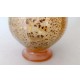 ♥ VASO IN VETRO DI MURANO IRIDESCENTE VINTAGE ANNI 60 70 ROSA FOGLIA ORO AMPOLLA