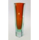 ♥ VASO IN VETRO SOMMERSO DI MURANO ROSSO VERDE VINTAGE ESAGONALE POLI DESIGN