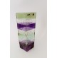 ♥ VASO LINEA IVAT DESIGN CRISTALLO DECORATO A MANO VIOLA VERDE VETRO VINTAGE