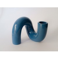 ♥ VASO MONOFIORE IN CERAMICA BLU CORNOVASO TUBE VINTAGE SPACE AGE DESIGN ERA