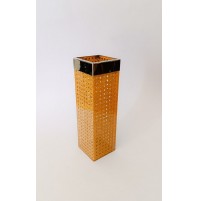 ♥ VASO PAGLIA DI VIENNA CESTINO HOLDER IN VIMINI VINTAGE DESIGN OTTONE LUCITE