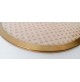 ♥ VASSOIO IN PAGLIA DI VIENNA OTTONE PLEXI TONDO VINTAGE CHRISTIAN DIOR HOME ERA