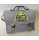 ♥ VECCHIA CARTELLA SCUOLA CON TRACOLLE AZZURRA TREKKING BORSA VINTAGE ANNI 80 