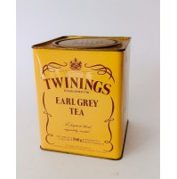 ♥ VECCHIA SCATOLA IN LATTA VINTAGE TWININGS EARL GREY TEA 500 GR ANNI 90