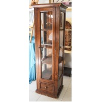 ♥ VETRINA IN LEGNO DI ABETE VETRINETTA UN'ANTA STILE VINTAGE LIBRERIA 180 CM