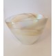 ♥ YALOS VASO IN VETRO DI MURANO VINTAGE DESIGN EFFETTO MARMO BIANCO COPPA ORO