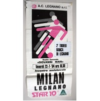 MILAN LEGNANO MANIFESTO POSTER INCONTRO CALCIO AMICHEVOLE 2004  locandina