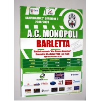 MONOPOLI BARLETTA MANIFESTO POSTER INCONTRO DI CALCIO 2008-09 locandina