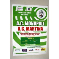 MONOPOLI MARTINA FRANCA MANIFESTO POSTER INCONTRO CALCIO COPPA ITALIA locandina