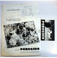 PUBBLICITA' 1958 CIOCCOLATINI BACI PERUGINA 2pz 28X38 CM RITAGLIO GIORNALE