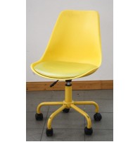 SEDIA VINTAGE GIALLA DESIGN TIPO PANTON CON RUOTE CHAIR ANNI 70 80