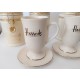 ♥SET HARRODS KNIGHTSBRIDGE CERAMICA 3 CONTENITORI CAFFè SUGAR TEA 4 TAZZE PIATTI