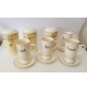 ♥SET HARRODS KNIGHTSBRIDGE CERAMICA 3 CONTENITORI CAFFè SUGAR TEA 4 TAZZE PIATTI